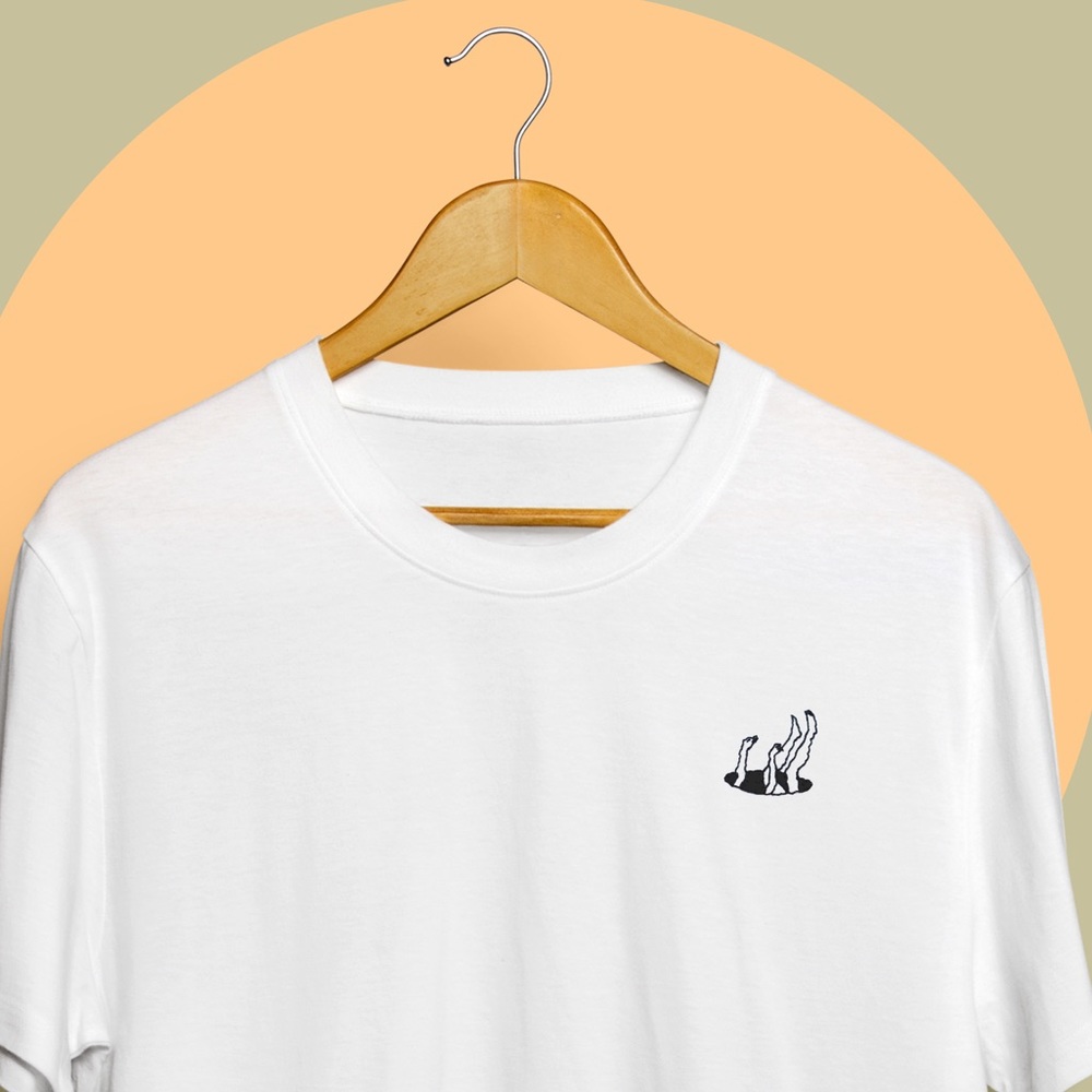 Embroidered “FALLING” Handmade Tee - Picture 2 of 6